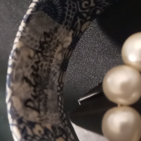 Large Glass beaded pearl like expandable bracelet & pulseira bangle - Picture 3 of 7